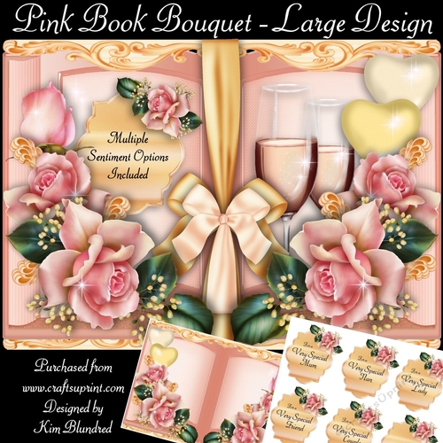 Pink Book Bouquet - Large Design