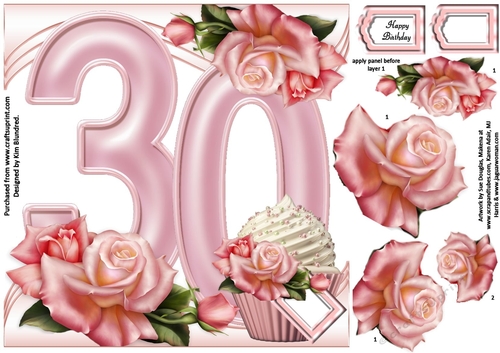 Special Birthday Roses & Cupcakes - Age 30
