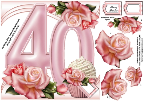 Special Birthday Roses & Cupcakes - Age 40