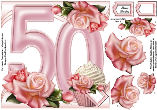 Special Birthday Roses & Cupcakes - Age 50