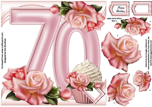 Special Birthday Roses & Cupcakes - Age 70