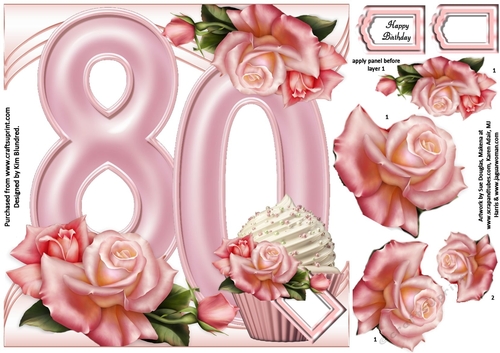 Special Birthday Roses & Cupcakes - Age 80