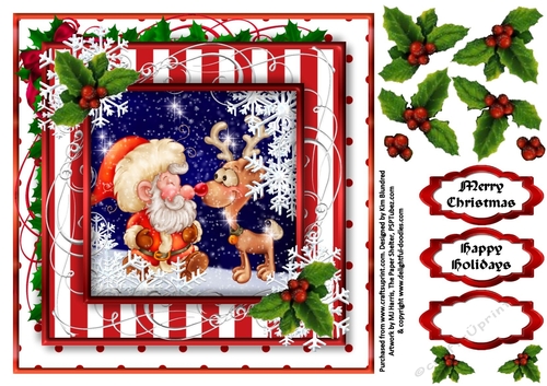 Cute Christmas Toppers 1 - Christmas Kisses