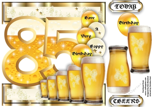 Birthday BEER Celebration - 85 Today - Single Sheet