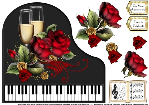 Baby Grand Piano - Black 10 - Fly me to the Moon