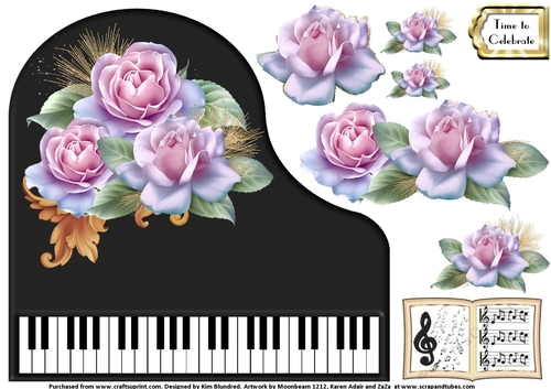 Baby Grand Piano - Black 14 - Delicate Rose
