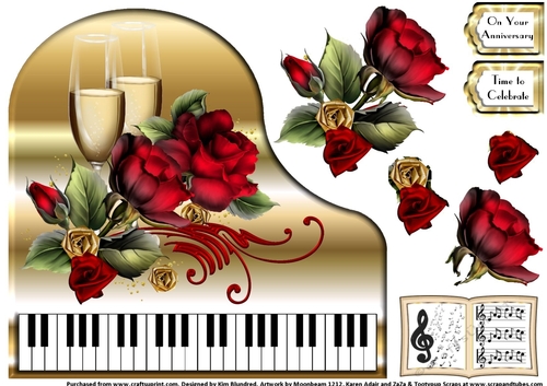 Baby Grand Piano - Gold 1 - Fly me to the Moon