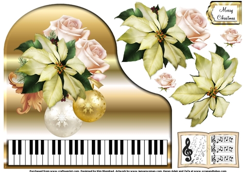 Baby Grand Piano - Gold 3 - Winter Whites