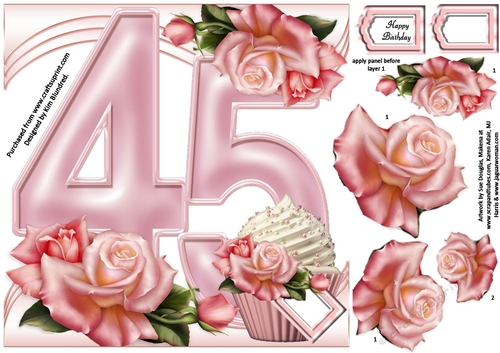 Special Birthday Roses & Cupcakes - Age 45