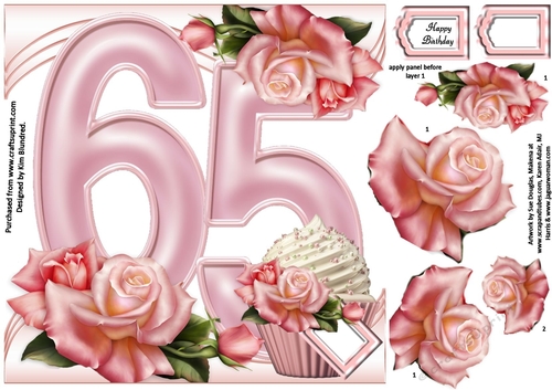 Special Birthday Roses & Cupcakes - Age 65