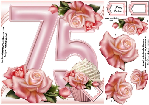 Special Birthday Roses & Cupcakes - Age 75