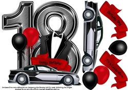 18th Large Shaped Card Front Male