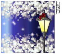 Christmas Robin & Roses Background 2