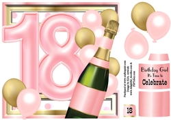 Birthday Celebration Pink & Gold Age 18