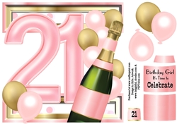 Birthday Celebration Pink & Gold Age 21