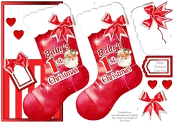 Babys First Christmas Red Shaped Topper
