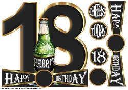 CHEERS to 18 Years - Beer - Large Shaped Card Front
