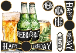 CHEERS to All The Years - BEER - Large Shaped Card Front