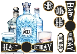 cup1370930_1072 - CHEERS to All The Years - VODKA - Large Shaped Card Front