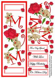 Roses for a Beary Special Mum with Decoupage