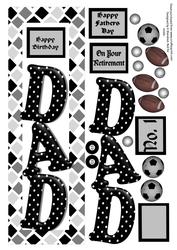 Sports Mad Dad Large Dl Quick Card with Decoupage