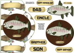 It's a Whopper Fishing Shaped Card Front with Decoupage