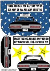 Dads Taxis, Fathers Day or Birthday Shaped Card Front