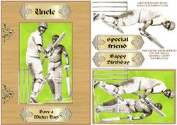 Have a Wicket Day, Cricket Card Front & Decoupage