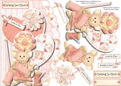 Sending Sew Much Love to You, Tripple Scallop Card Front