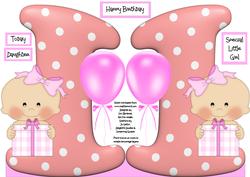 1 Today Birthday Girl Shaped Card