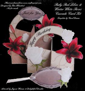 Ruby Red Lilies & Winter White Roses Cascade Kit