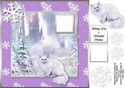 Winter Wonderland - Purrfect Christmas 8x8 Card Topper