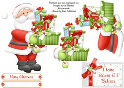 I Love Santa Shaped Quick Card Decoupage Elements