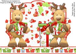 I Love Reindeer Shaped Quick Card