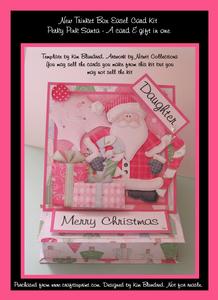 Trinket Box Easel Card Kit - Perky Pink Santa
