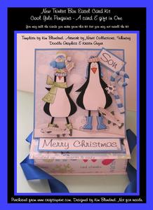 Trinket Box Easel Card Kit - Cool Yule Penguins