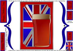 Union Jack Bracket Card-topper with Pint