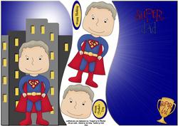 Super Dad 2 for 8x8 or A5, Shaped Topper, Insert & Decoupage