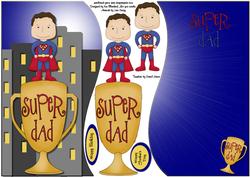 Super Dad 1 for 8x8 or A5, Shaped Topper, Insert & Decoupage