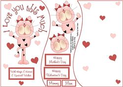 I Love You for A5 or 8x8 Shaped Topper, Insert & Decoupage