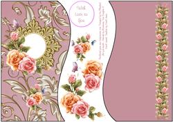 Roses Shaped Topper, Insert & Decoupage for A5 or 8x8