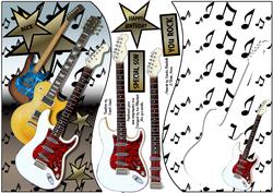 Rock It 8x8 or A5 Shaped Topper, Insert & Decoupage
