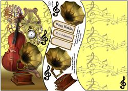 The Music Room 8x8 or A5 Topper, Insert & Decoupage