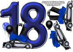 18th Birthday Large Shaped Card Front