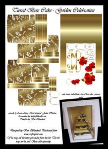 Tiered Box Cake - Golden Celebration