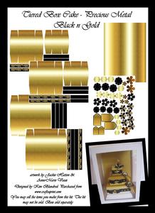 Tiered Box Cake - Precious Metal, Black N Gold