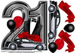 21st Large Shaped Card Front Male