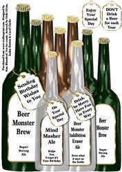 Beer Monster - Birthday Beer Large Shaped Card Front