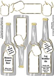 Beer Monster - Birthday Beer Decoupage Sheet
