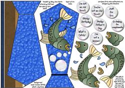 Fisherman's Kipper Tie Shaped Card Front